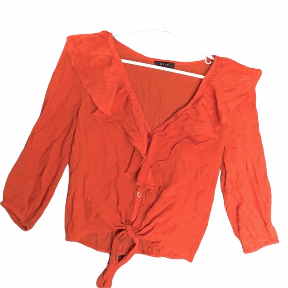 Plunging burnt orange/rust top